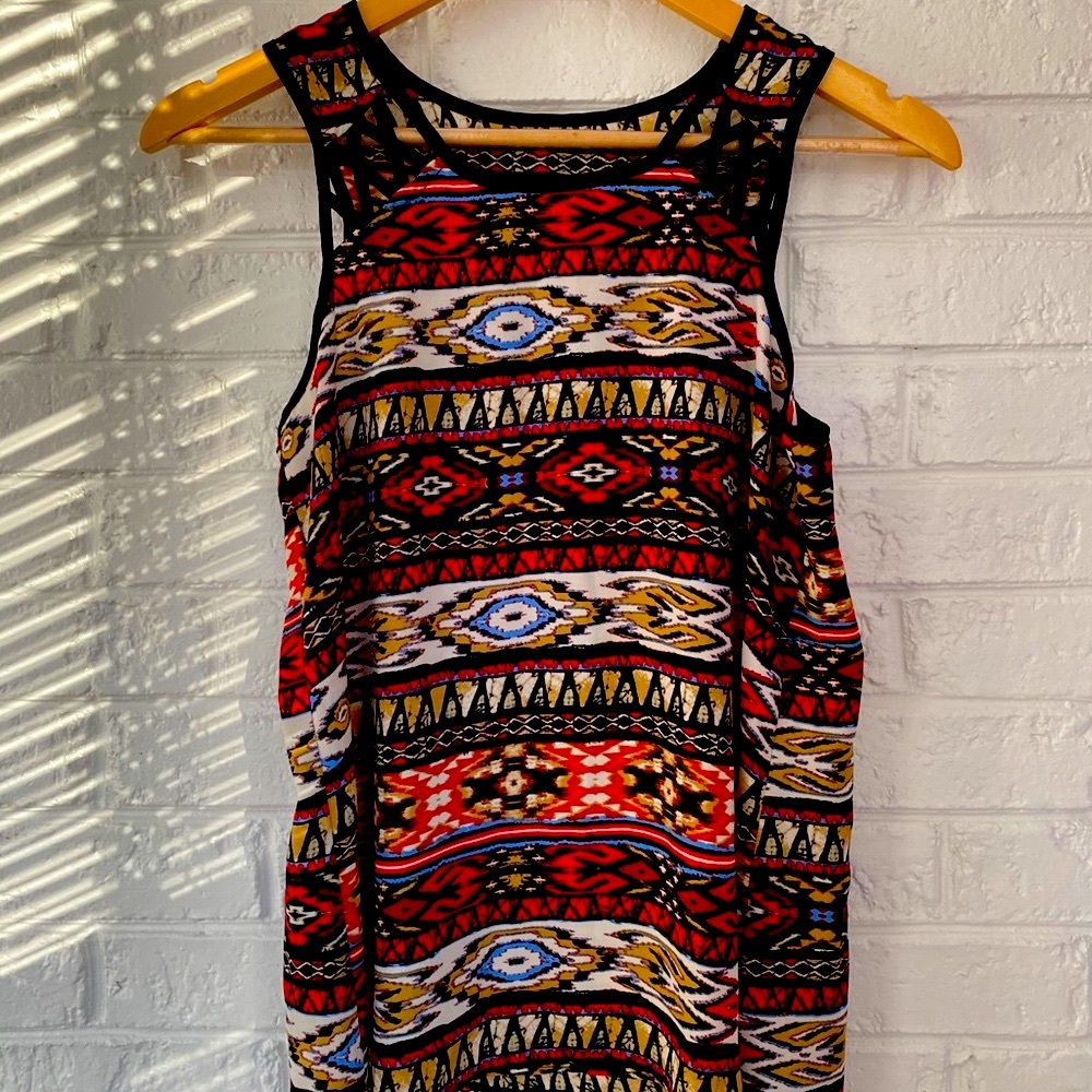 Beautiful tribal print tank top shirt